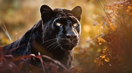 Black Panther in natural enviroment. 