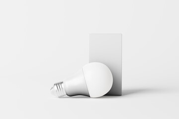 blank LED bulb with Box packaging mockup