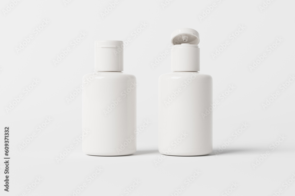 Poster blank flip top cap plastic bottle mockup