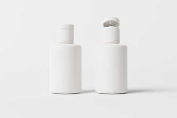 blank flip top cap plastic bottle mockup