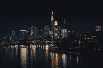 Fototapeta na wymiar city skyline at night - Frankfurt Germany