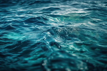 Background shot of aqua sea water surface, generative AI.