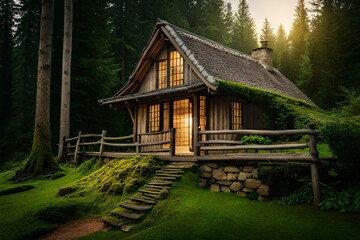 country house in the mountains - Generative AI Technology