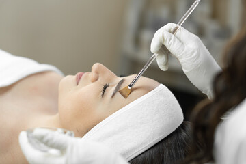 The photo reveals the magic of cosmetic peeling, where each stage of the procedure helps the skin...