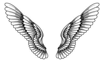 vector angel wings tribal tattoo