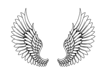 vector angel wings tribal tattoo