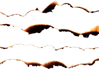 Paper burned isolated on white background with clipping path