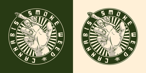 Hand with joint sticker monochrome