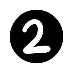 Number two round icon