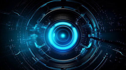 Obraz premium Blue abstract background Technology Hi-tech futuristic. Generative ai.