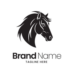 Horse vector logo, horse minimal logo, horse illustration, horse silhouette 