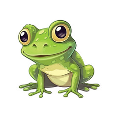 Whimsical Hopper: Endearing 2D Frog Illustration