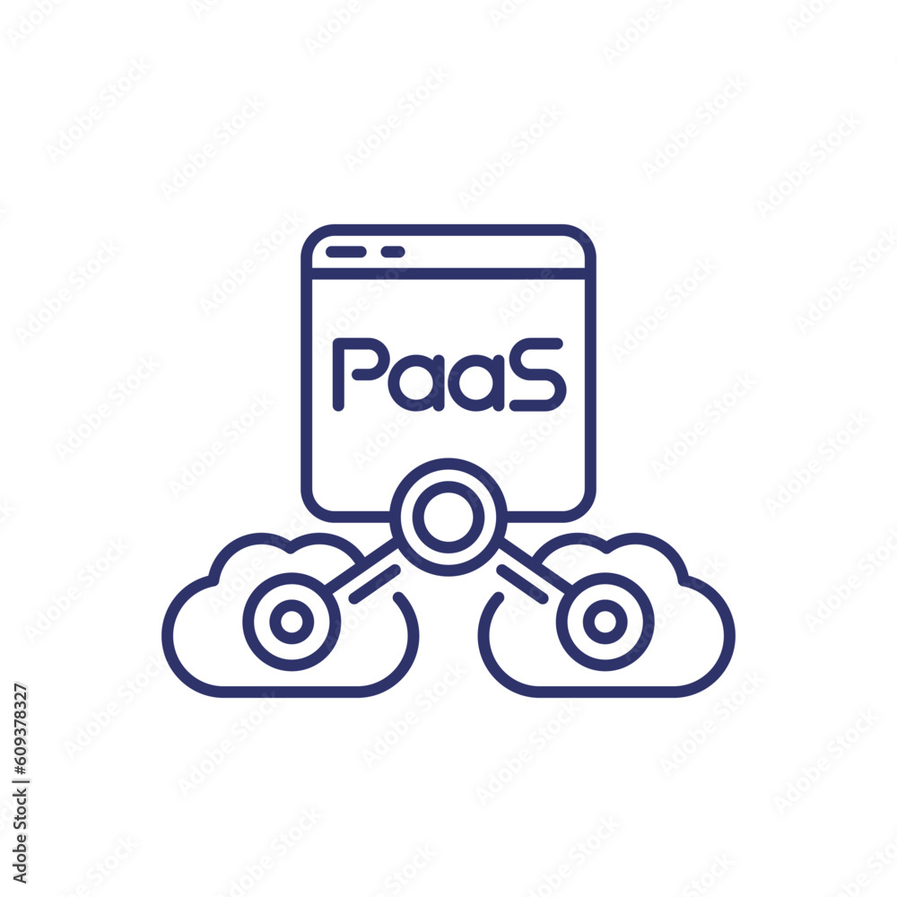 Wall mural Paas line icon, Platform as a Service