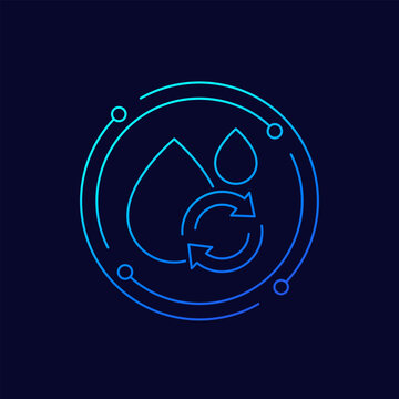 reuse water icon, linear vector design