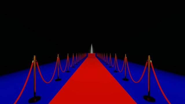 Animated video of walking on the red carpet to the event stage with spotlights
