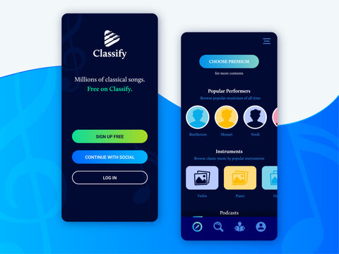 Classical Music App mobile
