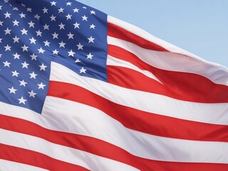 Fototapeta premium american flag on sky, ai generative image 
