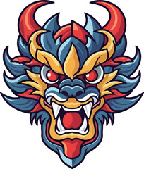 Traditional Chinese dragon head vector material