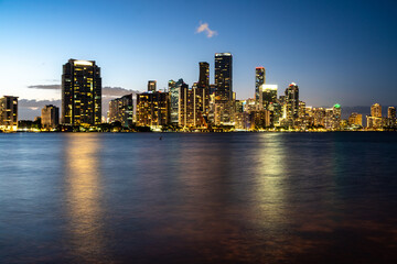 Miami city skyline at night