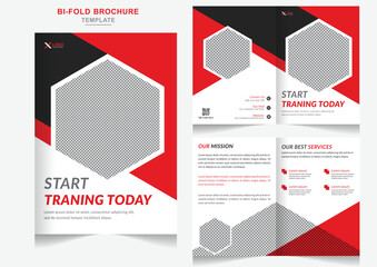 Modern GYM bi-fold brochure Fitness First Template design