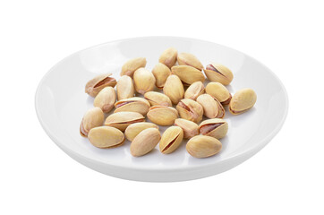 pistachios in plate on transparent png