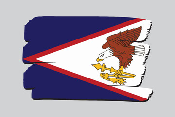 American Samoa Flag with colored hand drawn lines in Vector Format