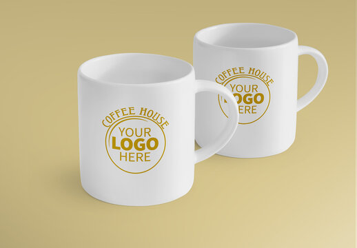 Two Mugs Mockup