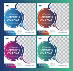 Digital Marketing Social Media Post design template Bundle Premium Vector