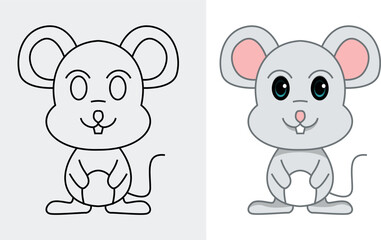 Illustration Vector Graphic Of Cute Baby Mouse Good For Mascot Logo and Character Comic