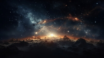Cosmic Galaxy a captivating depiction of a cosmic galaxy. Generative ai.