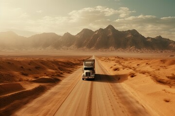 Big Rig on Desert Road