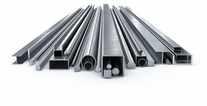Metal products isolated on the white background. 3d illustration