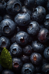 Fresh blueberries background,created with generative ai tecnology.