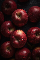 Fototapeta na wymiar Fresh apples background,created with generative ai tecnology.