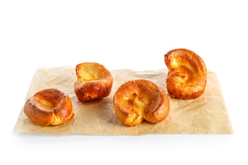 Tasty Yorkshire pudding isolated on white background
