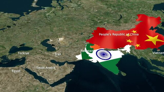 This is a map of china pakistan and india. It has been made with care and time. You can use it to create your documentaries and content.

