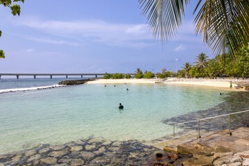 The artificial beach in Malé, Maldives