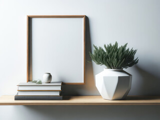 Empty picture frame mockup