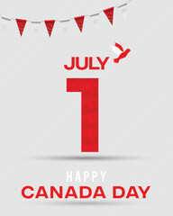 July 1, Canada Day, Vector Illustration