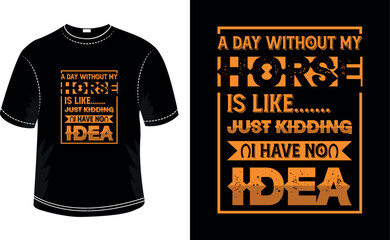 Horse typography t-shirt design template