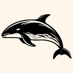 Whale vector for logo or icon,clip art, drawing Elegant minimalist style,abstract style Illustration