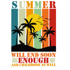 Retro Summer T-shirt Design, Vector