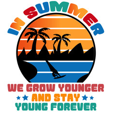 Retro Summer T-shirt Design, Vector