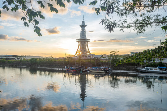 langkawi, malaysia. 25th april, 2023: views of maha tower in kuah town, malaysia