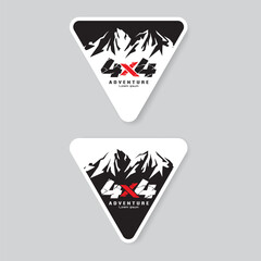 4x4 car stickers template. Mountain adventure outdoor badge logo Vector_20230603 © MONTRI