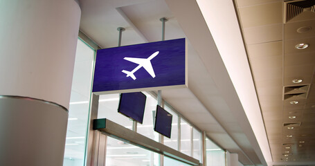 Airport Connecting Flight Passengers Sign