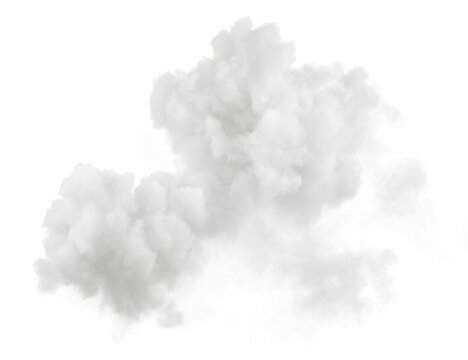 Cotton soft clouds cutout 3d render png