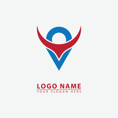 elegant bull head location logo icon.