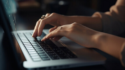 business data, Lapto, Typing, social media image generated by creative ai