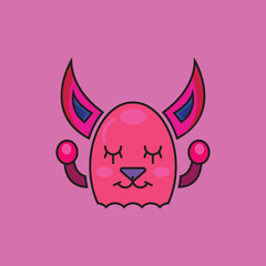 elegant pink ghost logo icon.